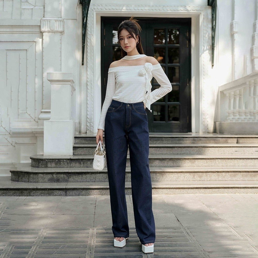 RECHIC Toto high-waisted straight-leg jeans with a youthful, elegant silhouette