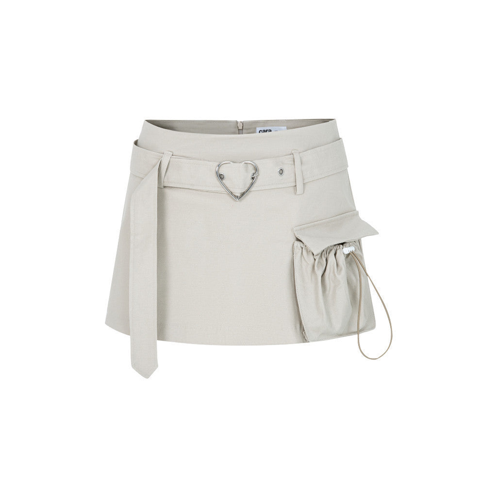 CARA Linlin women's short box skirt with mid-waist waistband