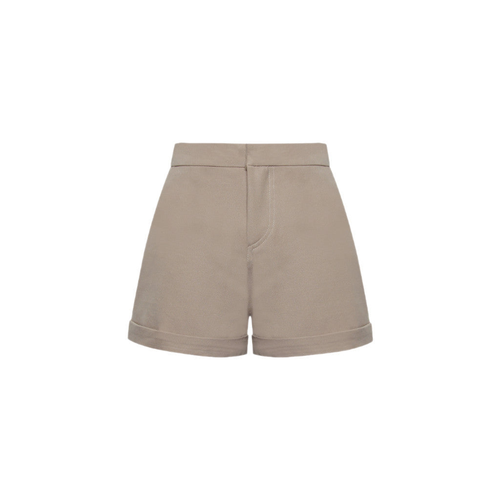 CARA Basic women's shorts with A-line rolled-up style, youthful and dynamic, easy to coordinate