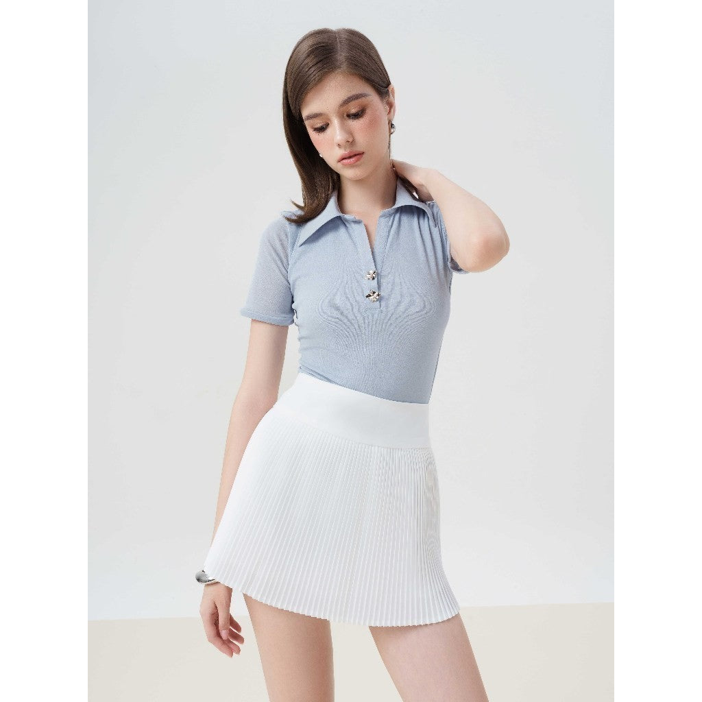 RECHIC Myra short-sleeved T-shirt with dynamic plain collar