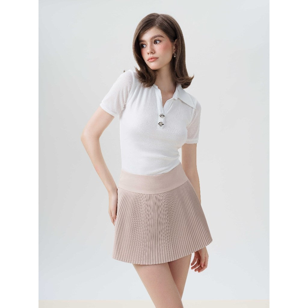 RECHIC Myra short-sleeved T-shirt with dynamic plain collar