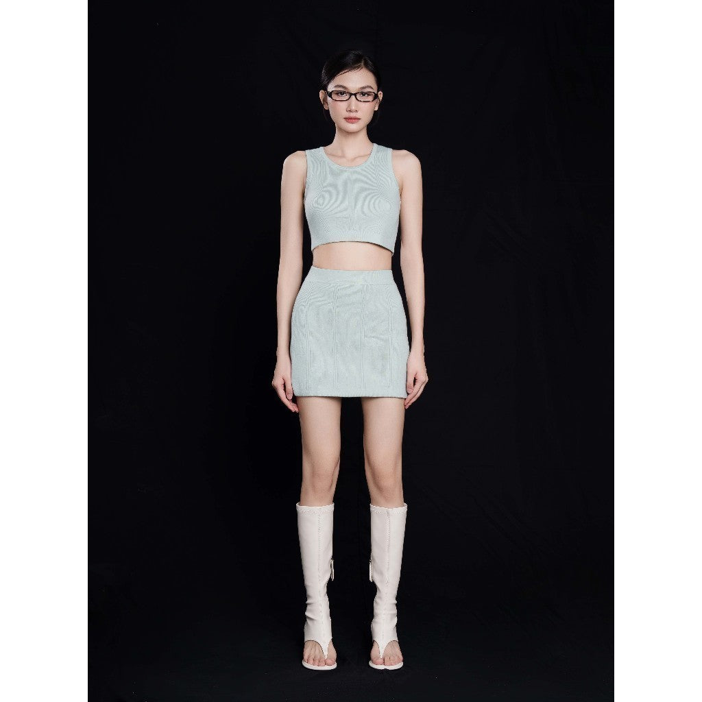 RECHIC Set of Namia knitted shirt and skirt, youthful and dynamic body-hugging form