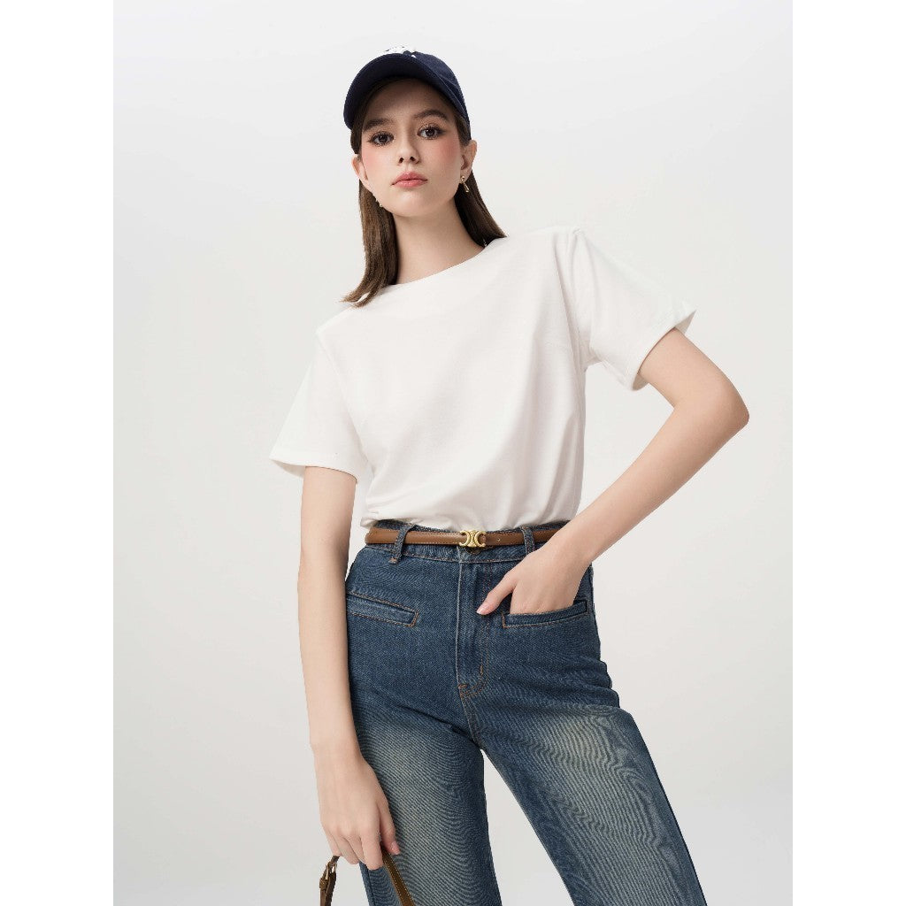 RECHIC Nori short-sleeved T-shirt with basic shoulder pads