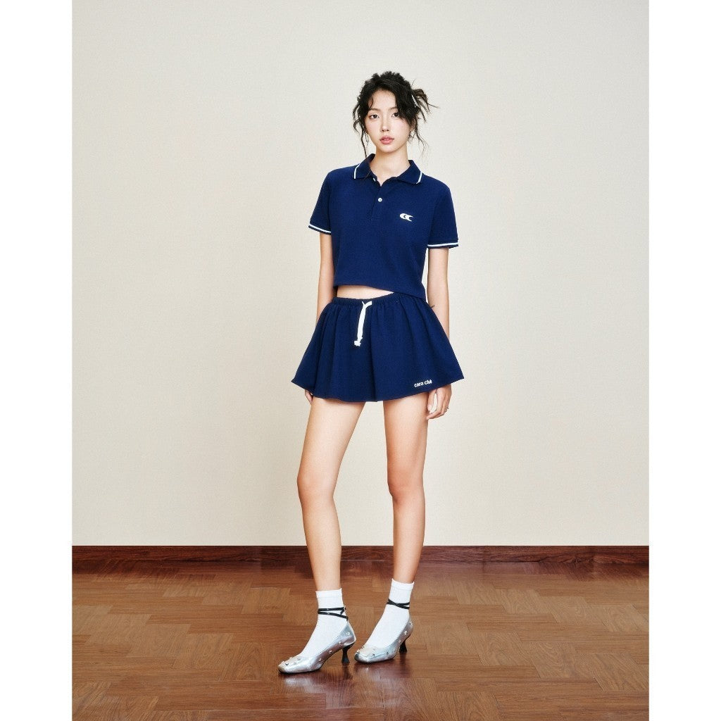 CARA Set of croptop polo shirt and dynamic Vilen short skirt