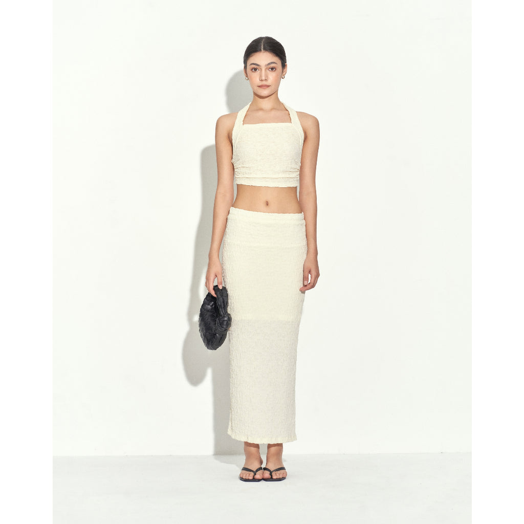 Jacime Collar Crop Top and Slim Skirt Design Set | 3836 3837 | Lana Official