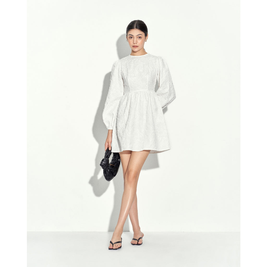 Le More Short Puff Sleeve Design Dress | 3652 | Lana Official