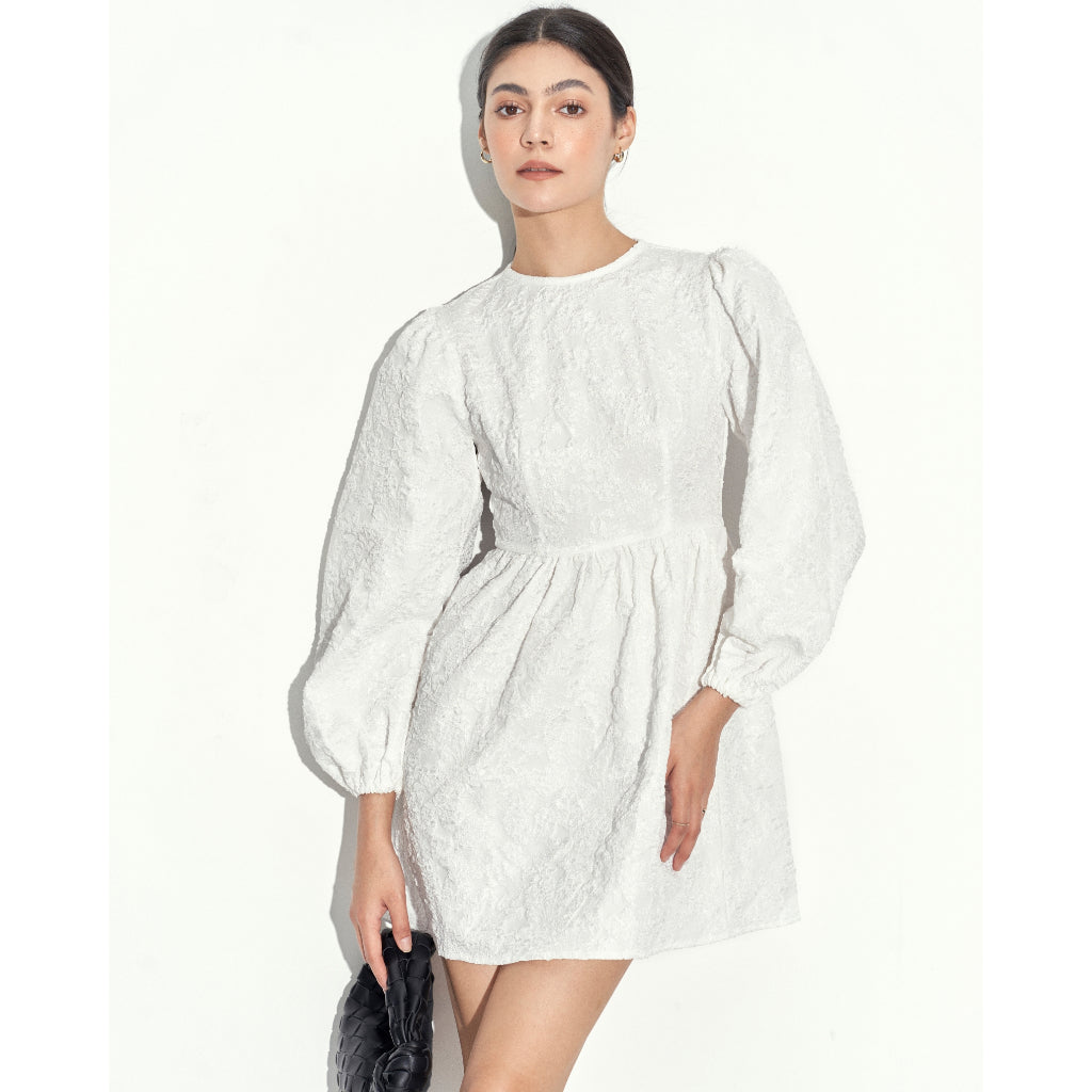 Le More Short Puff Sleeve Design Dress | 3652 | Lana Official