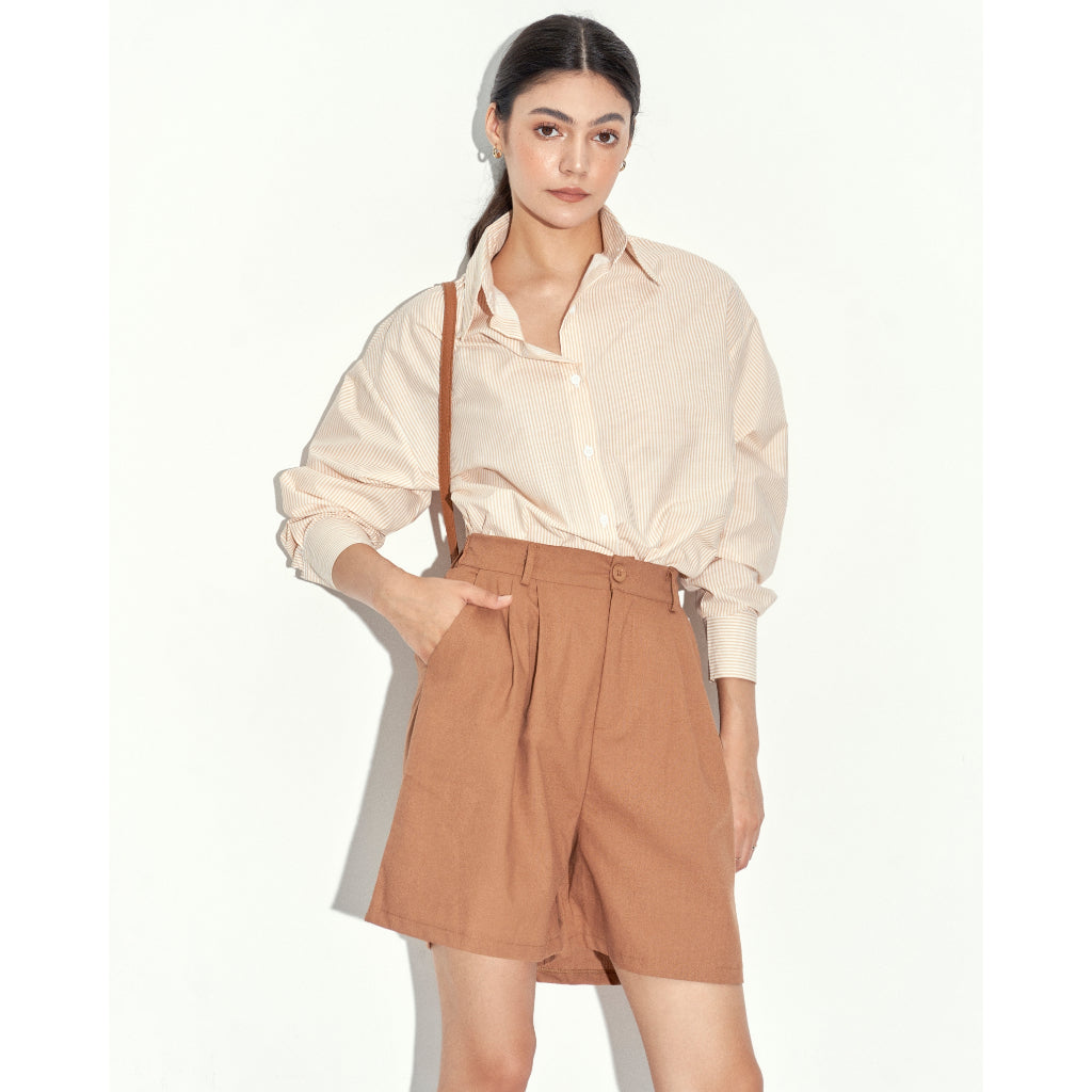 Quần Short Linen Nữ Camé | 3695 | Lana Official