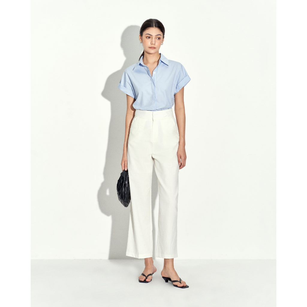 Joana High-Waist Straight-Leg Linen Pants | 3808 | Lana Official