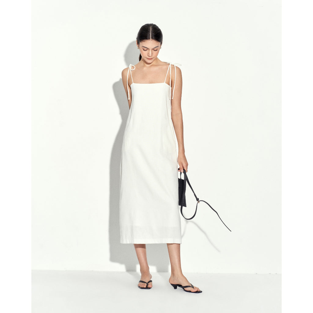 Joelle Linen Dress with 2 Layers Straight Design | 3822 | Lana Official