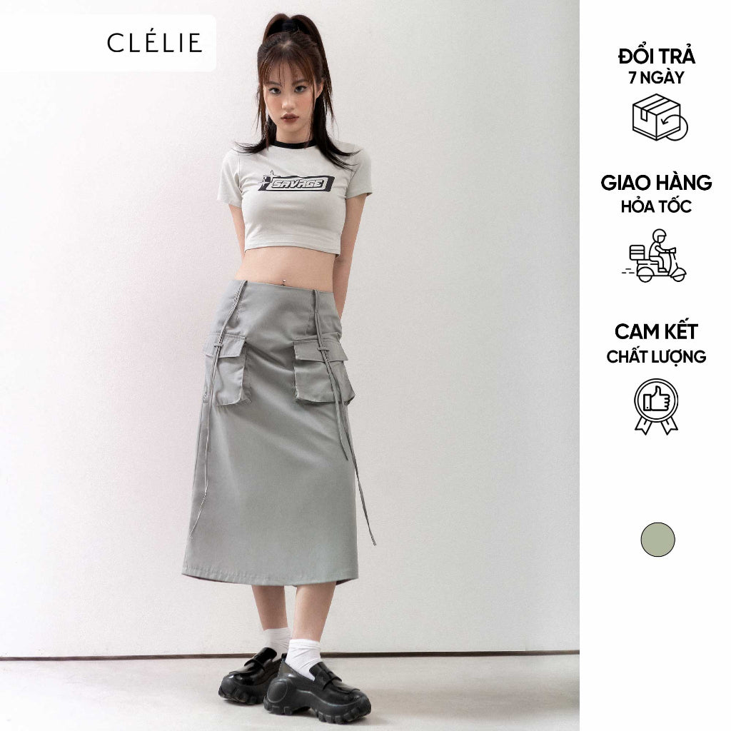 Long skirt with slit pockets | MADI SKIRT - CLÉLIE 