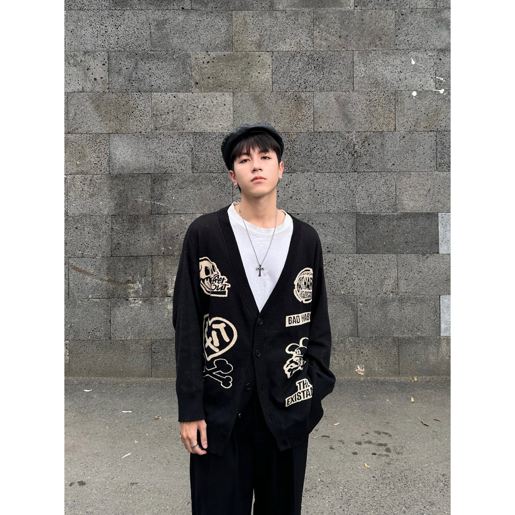 Áo Khoác Len Bad Habits EXIT CARDIGAN BLACK - Local Brand Chính Hãng