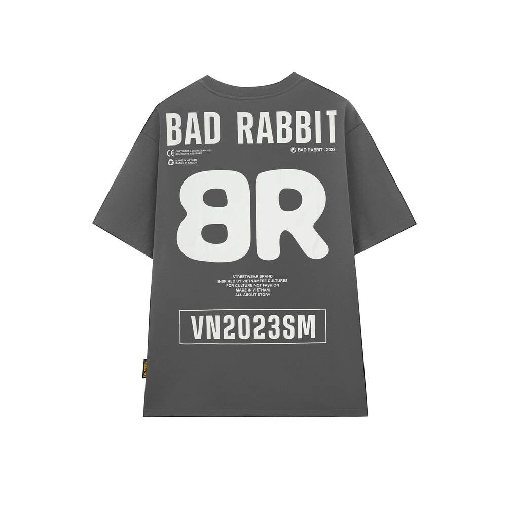 Unisex Bad Rabbit Gray T-shirt - Grafflex Arts Rabbit Tee - Genuine Local Brand