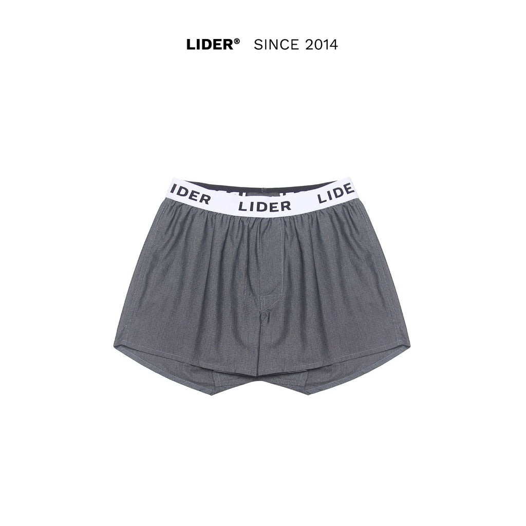 COTTON LIDER BOXER SHORTS SLEEPING SHORTS - Dark Purple/Gray