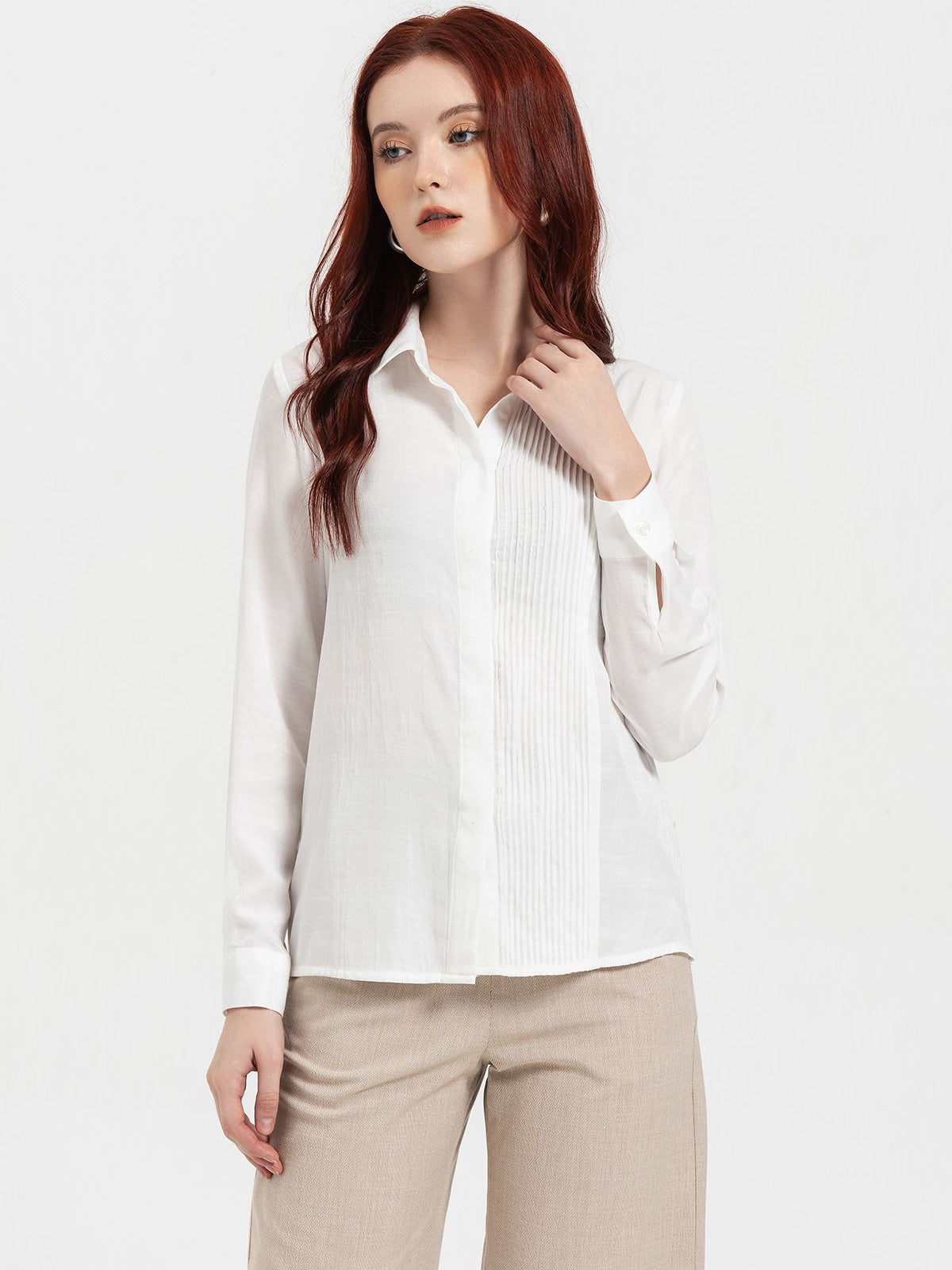 VIENTRAN round neck lapel shirt - V61H22Q009