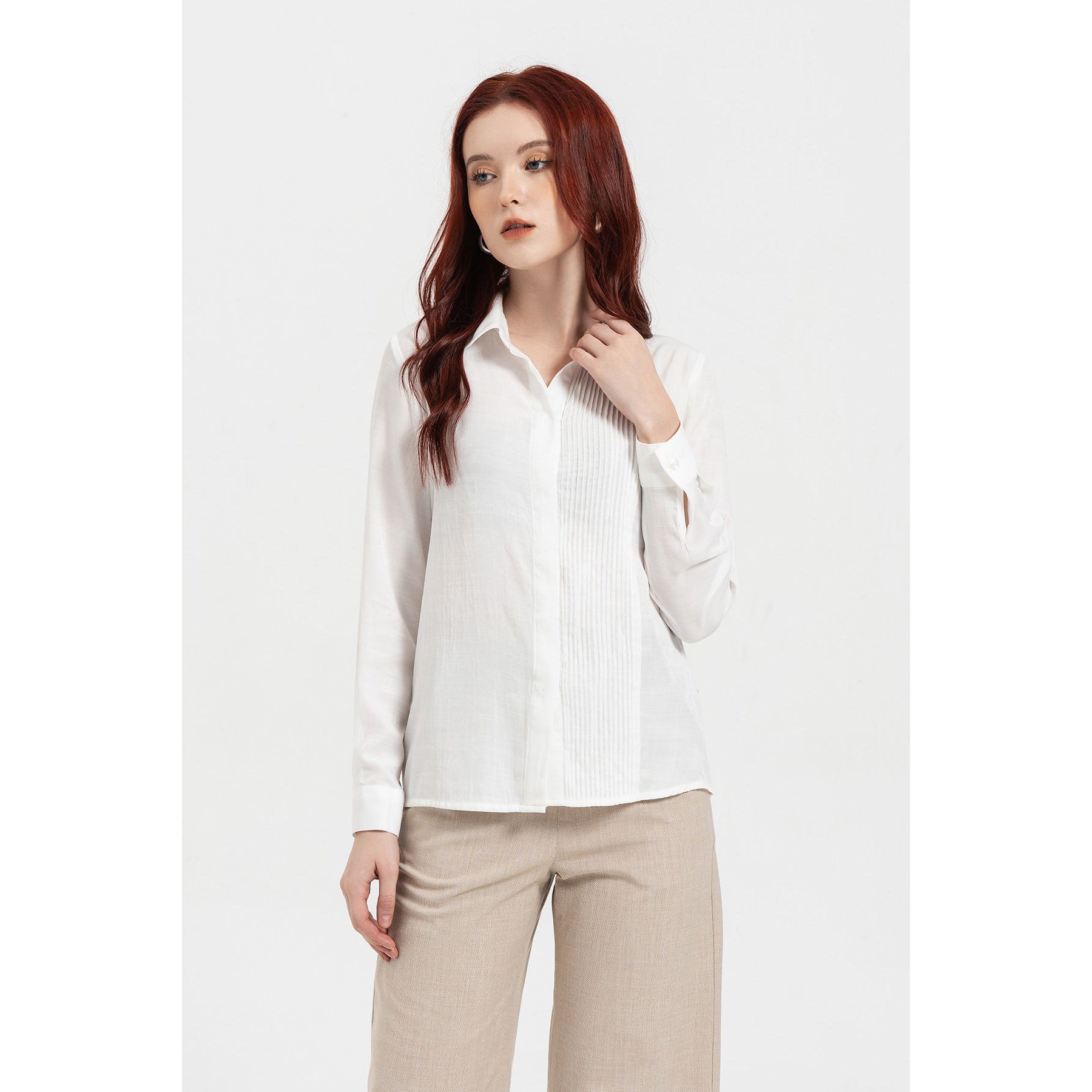 VIENTRAN round neck lapel shirt - V61H22Q009