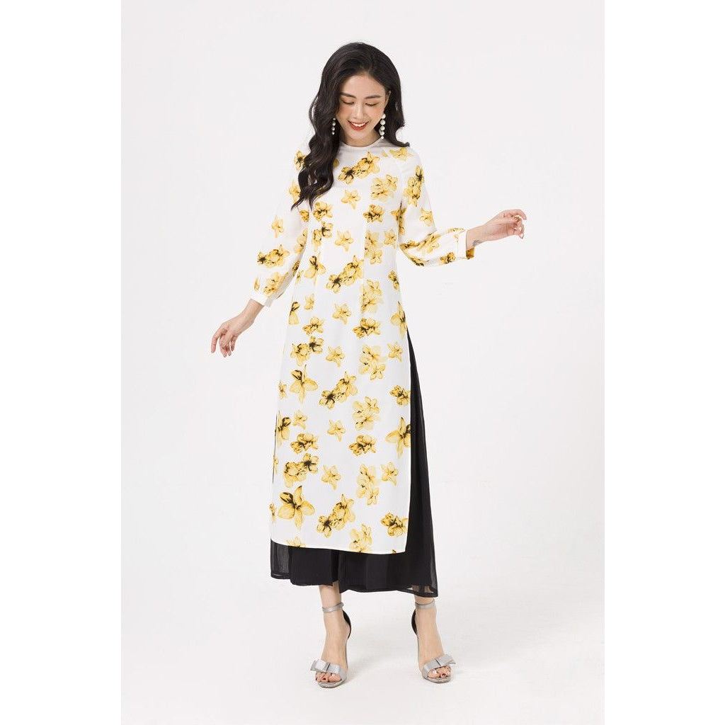 VIENTRAN puff sleeve CT ao dai - V61A19Q048