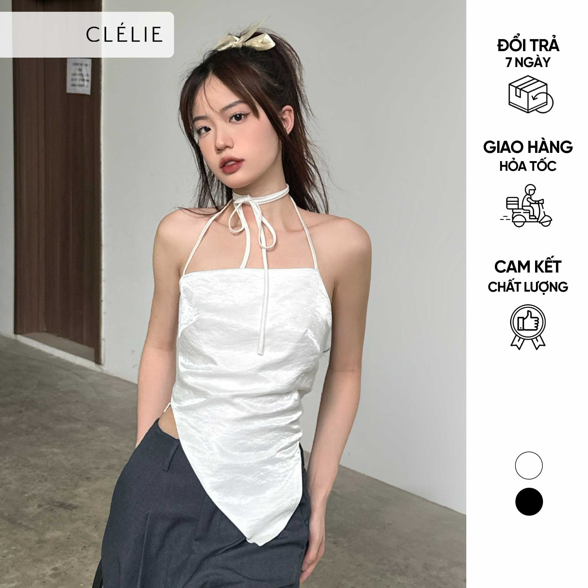 Two-layer silk camisole shirt | CILIA TOP - CLÉLIE 