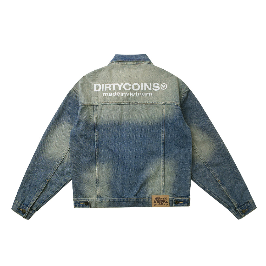 DirtyCoins Logo Denim Jacket - Blue Wash