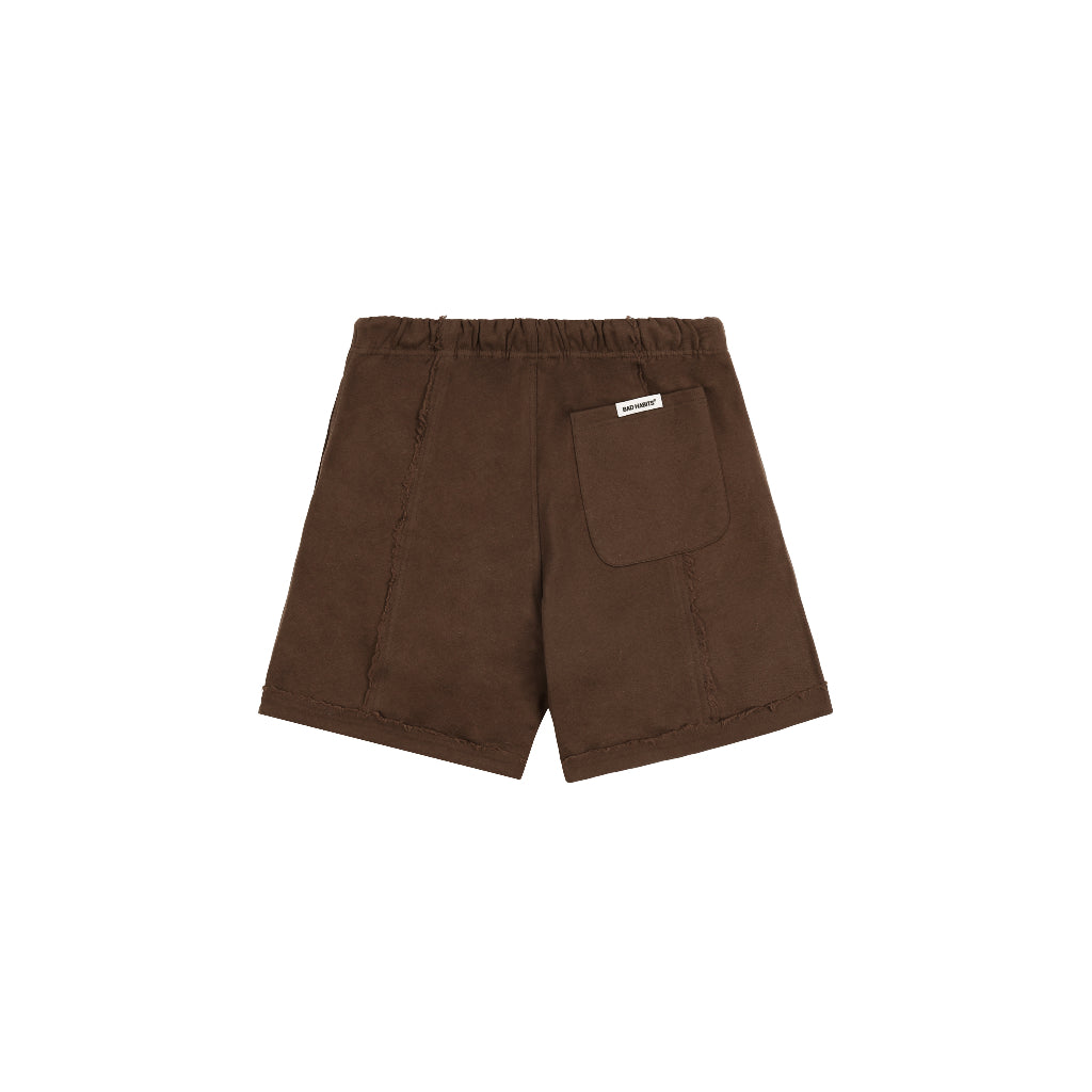 Bad Habits- Brown Destroyed Sweat Short - Genuine Local Brand