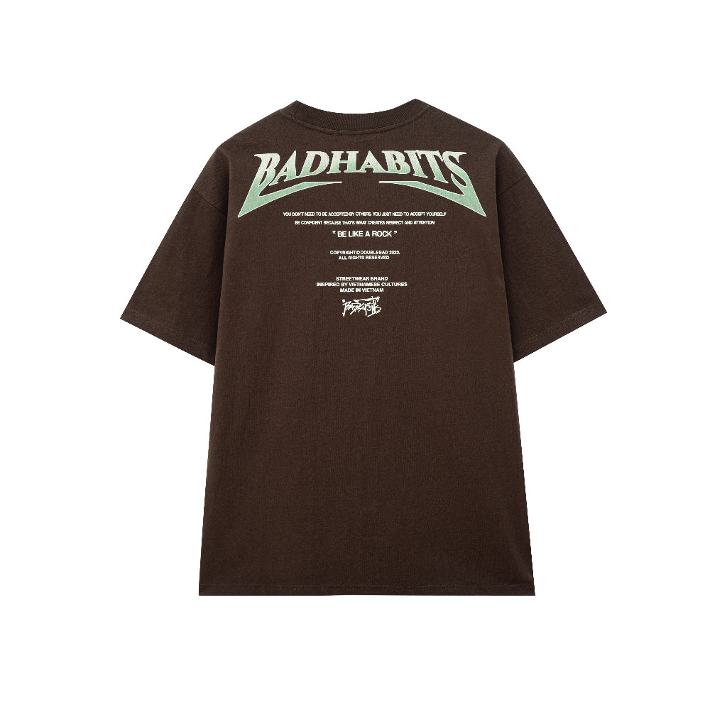 Áo Thun Unisex Bad Habits-Brown Rocker Atonomy Tee - Local Brand Chính Hãng