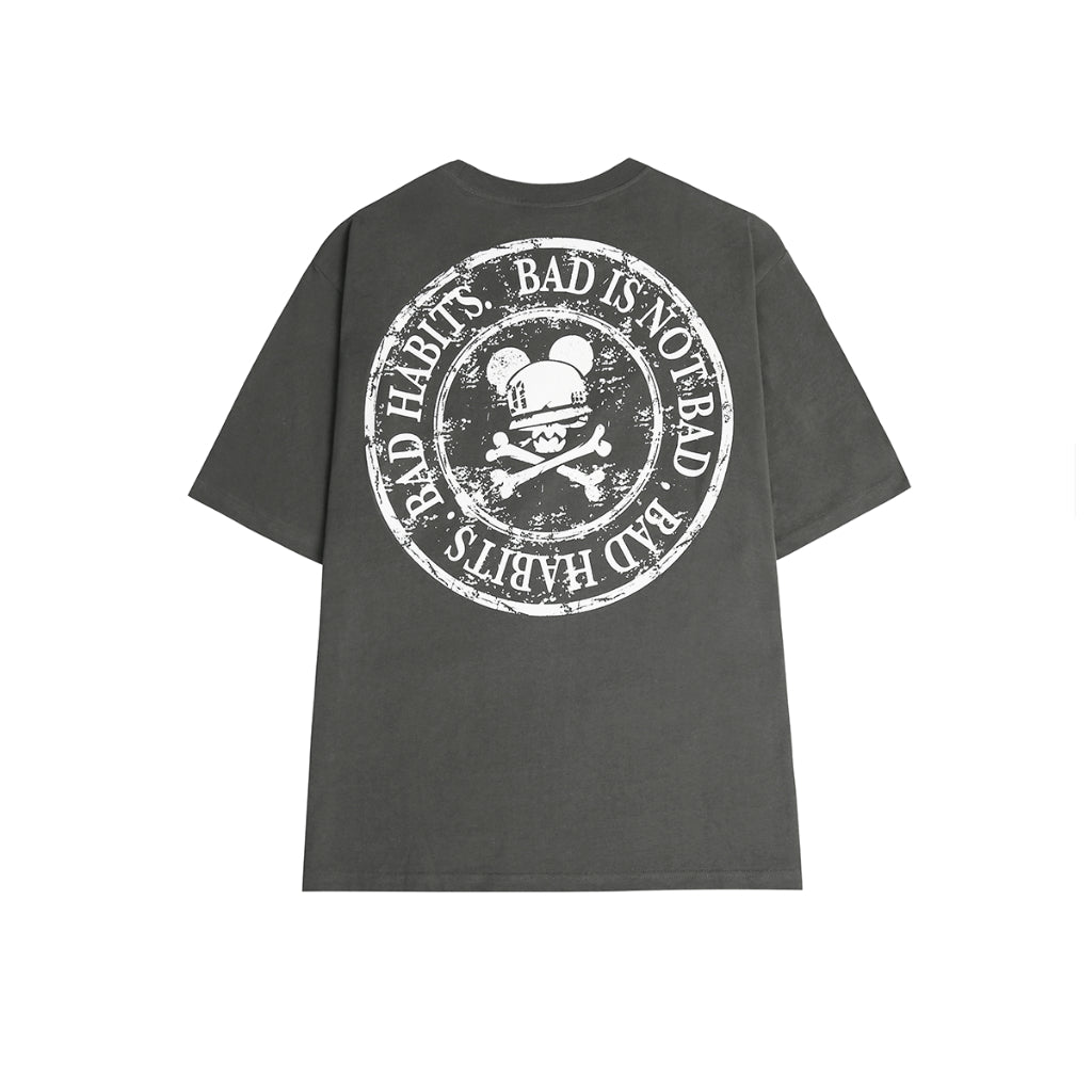 Unisex Bad Habits T-shirt - Gray Renaissance Stamp Tee - Genuine Local Brand