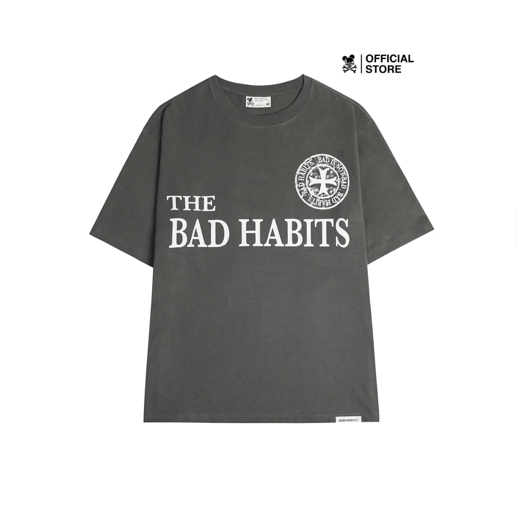 Unisex Bad Habits T-shirt - Gray Renaissance Stamp Tee - Genuine Local Brand