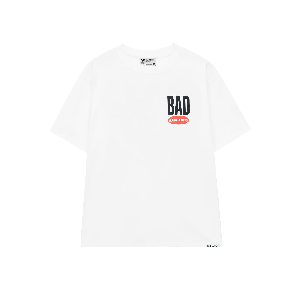 Unisex Bad Habits T-shirt - White Bad Icon Tee - Genuine Local Brand