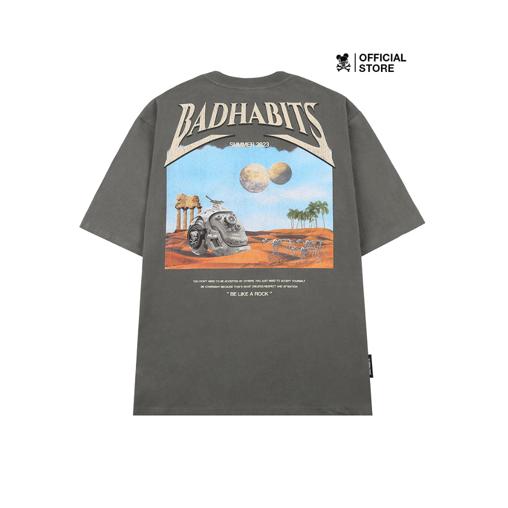 Áo Thun Unisex Bad Habits- Grey B-Rock Desert Tee - Local Brand Chính Hãng