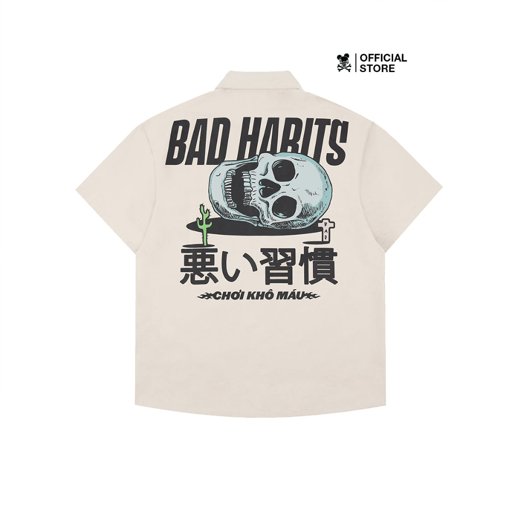 Unisex Bad Habits- Sand "Dry Blood" Shirt - Genuine Local Brand