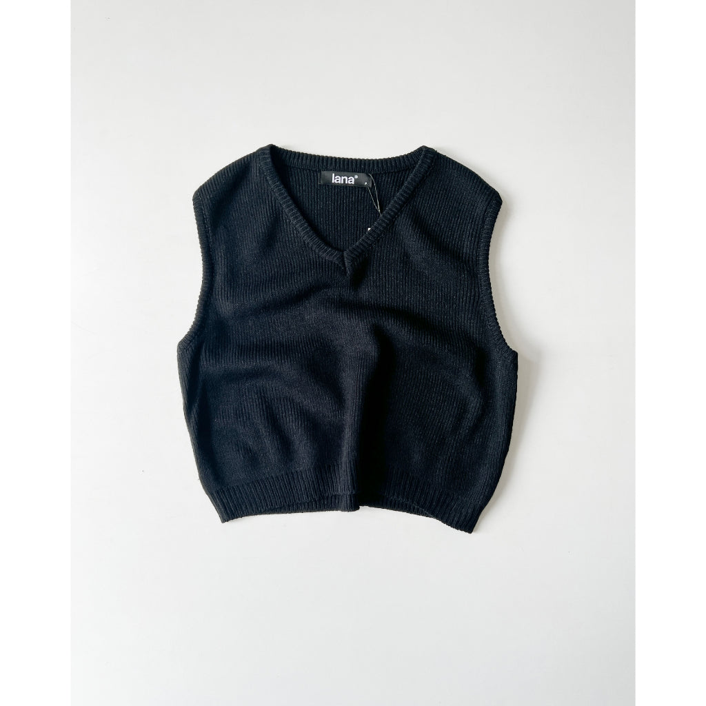 Women's Gile Sweater Cable Knit V Mixing | 2624 | Lana Official