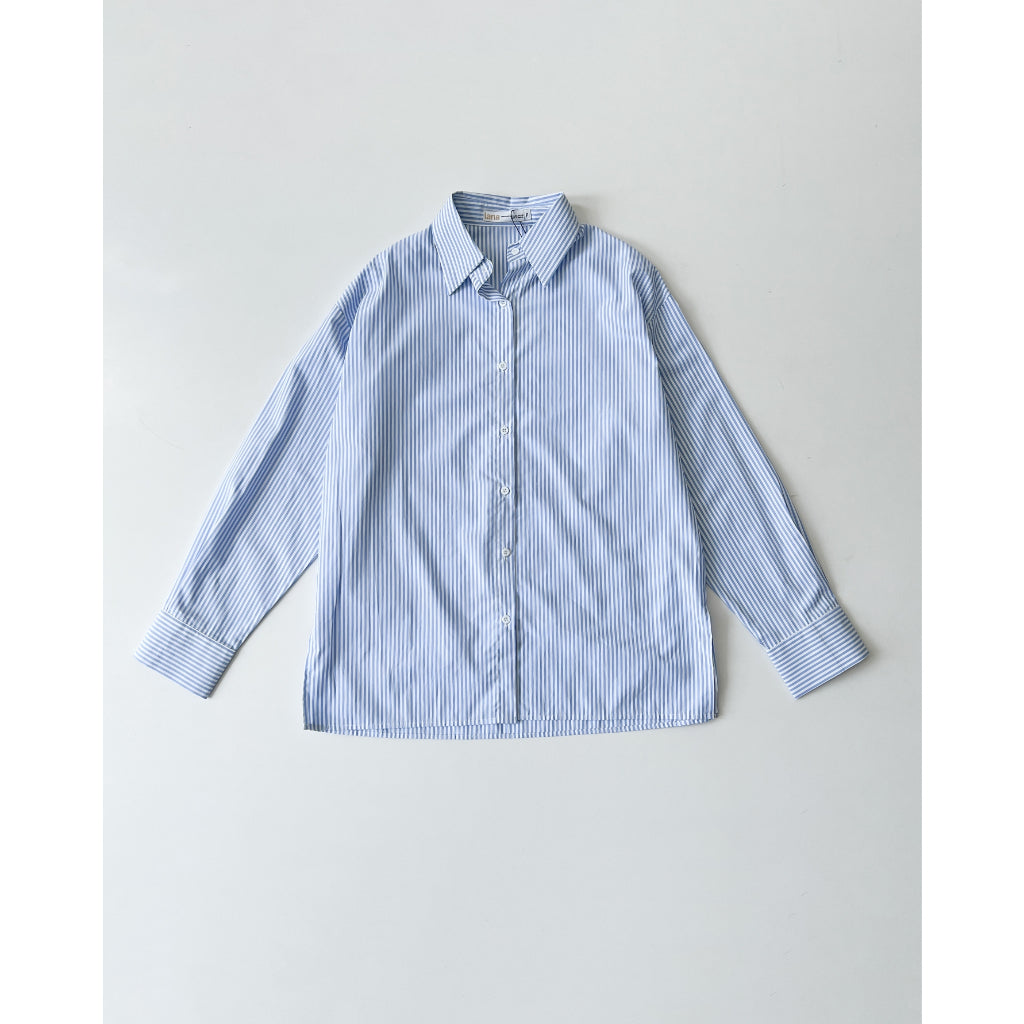 Madeline Women's Loose Blue Striped Shirt | 3573 | Lana Official