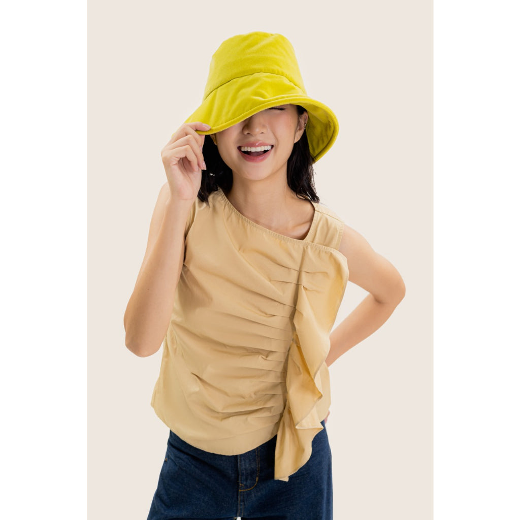 LIBÉ - Beige poplin sleeveless shirt