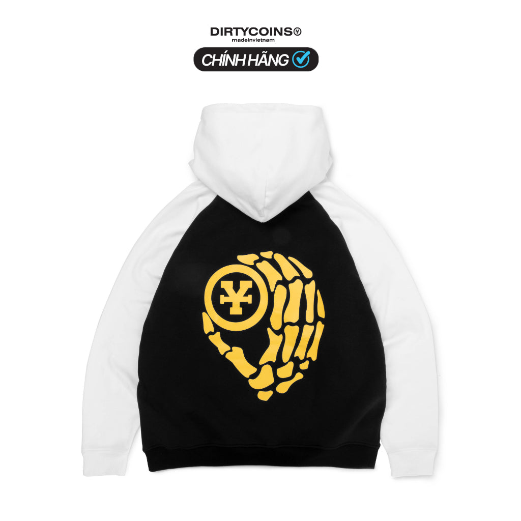 Áo Khoác DirtyCoins Club Raglan Hoodie - Black/White