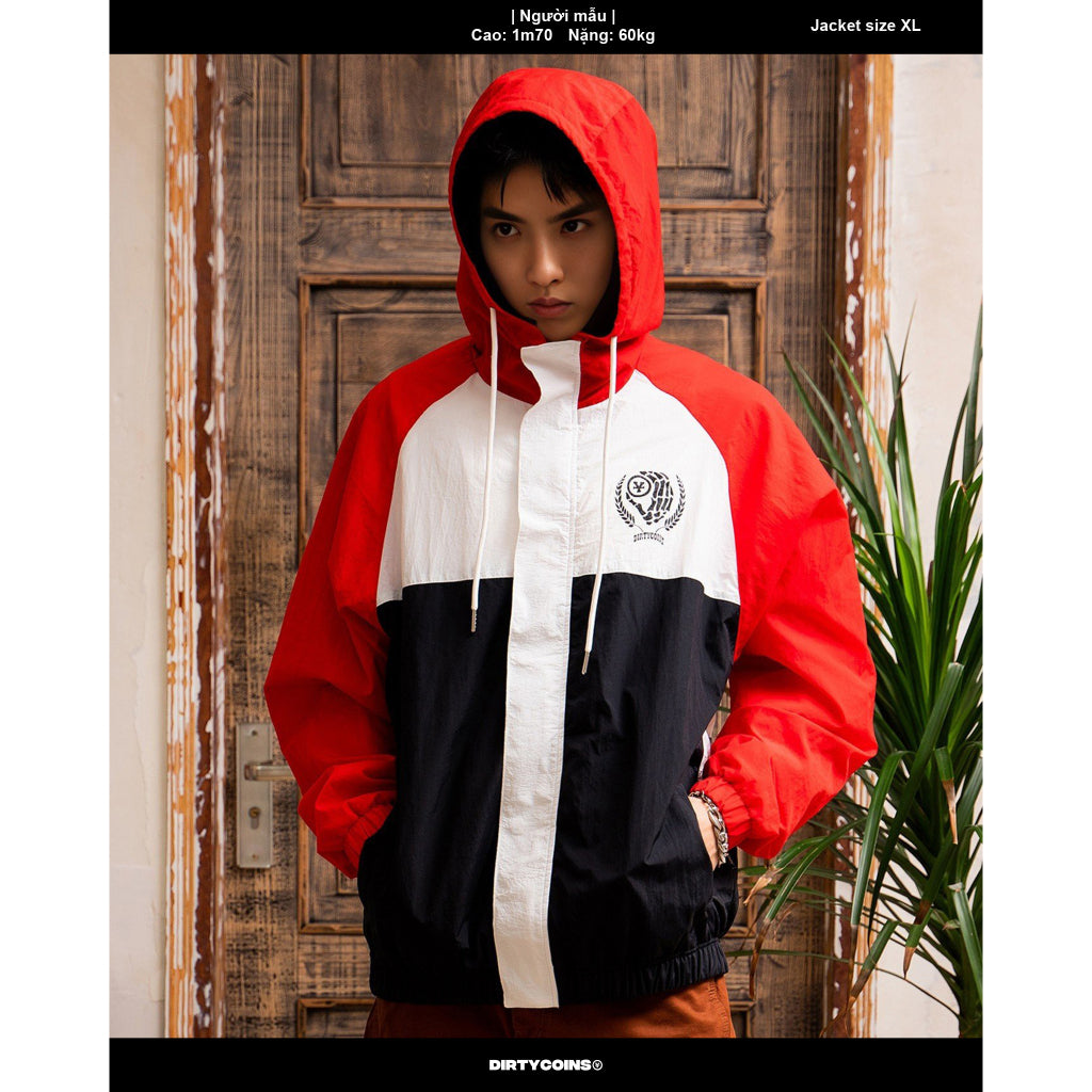 DirtyCoins OG Logo Windbreaker Jacket - Red/White