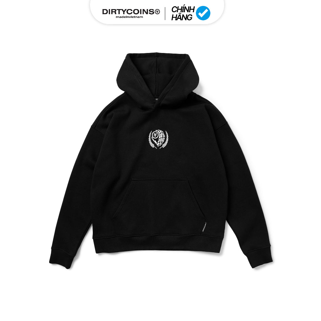 Áo Khoác DirtyCoins Wreath Leaf Hoodie - Black