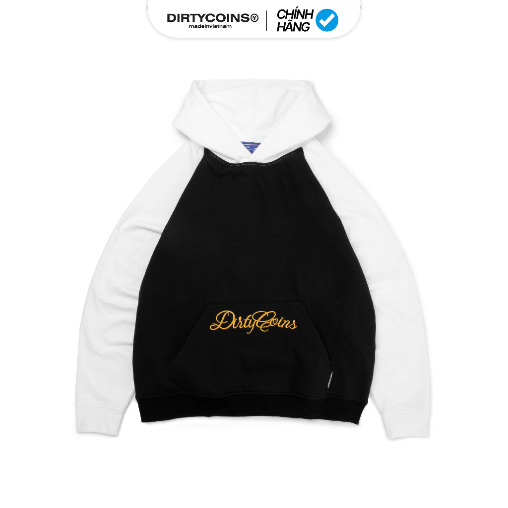 DirtyCoins Club Raglan Hoodie - Black/White