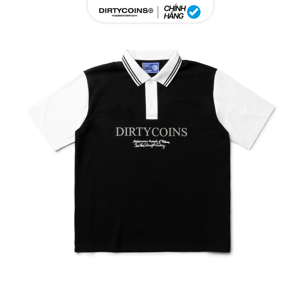 DirtyCoins Culture Polo T-Shirt - Black/Cream