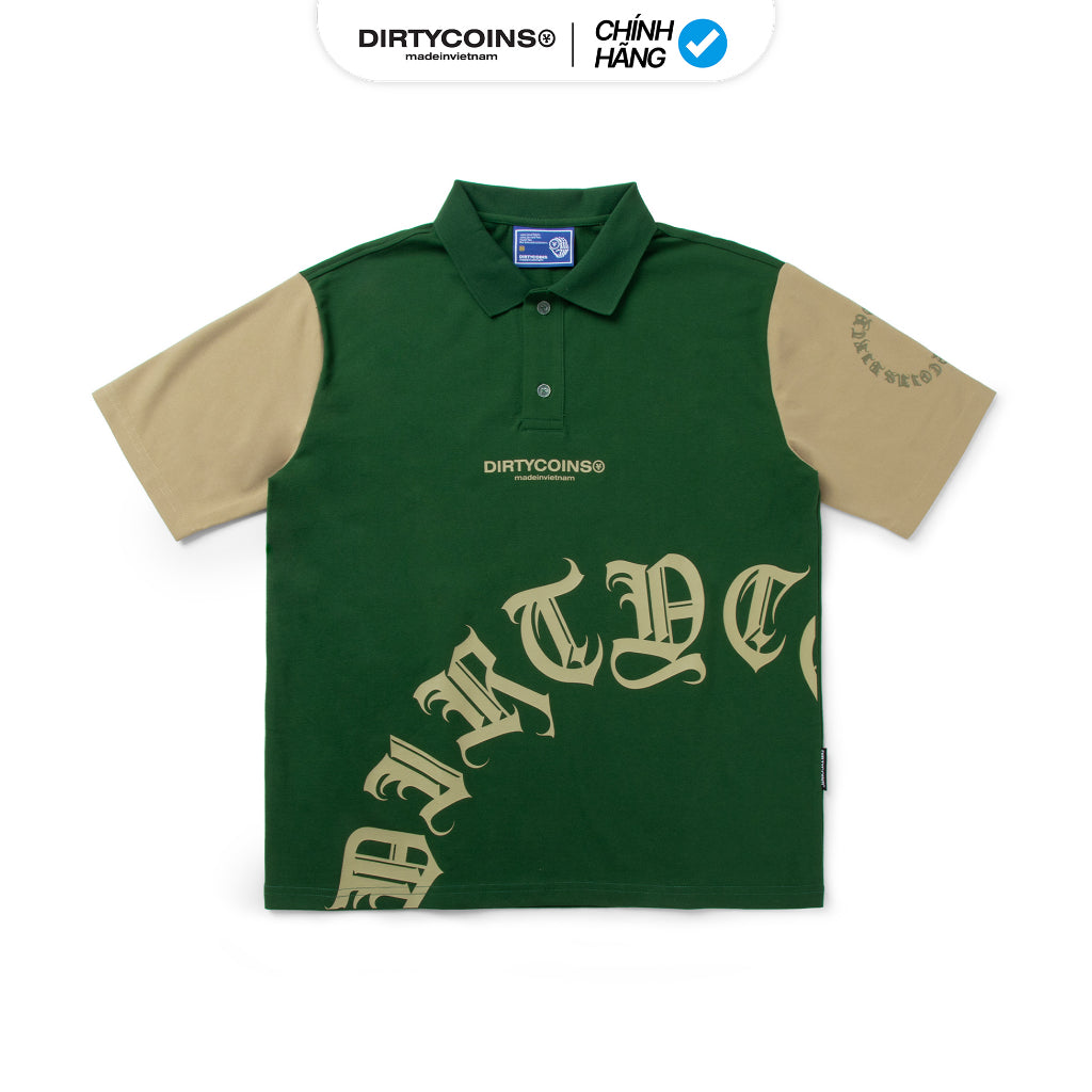 Áo Thun DirtyCoins Gothic Logo Polo - Green/Brown