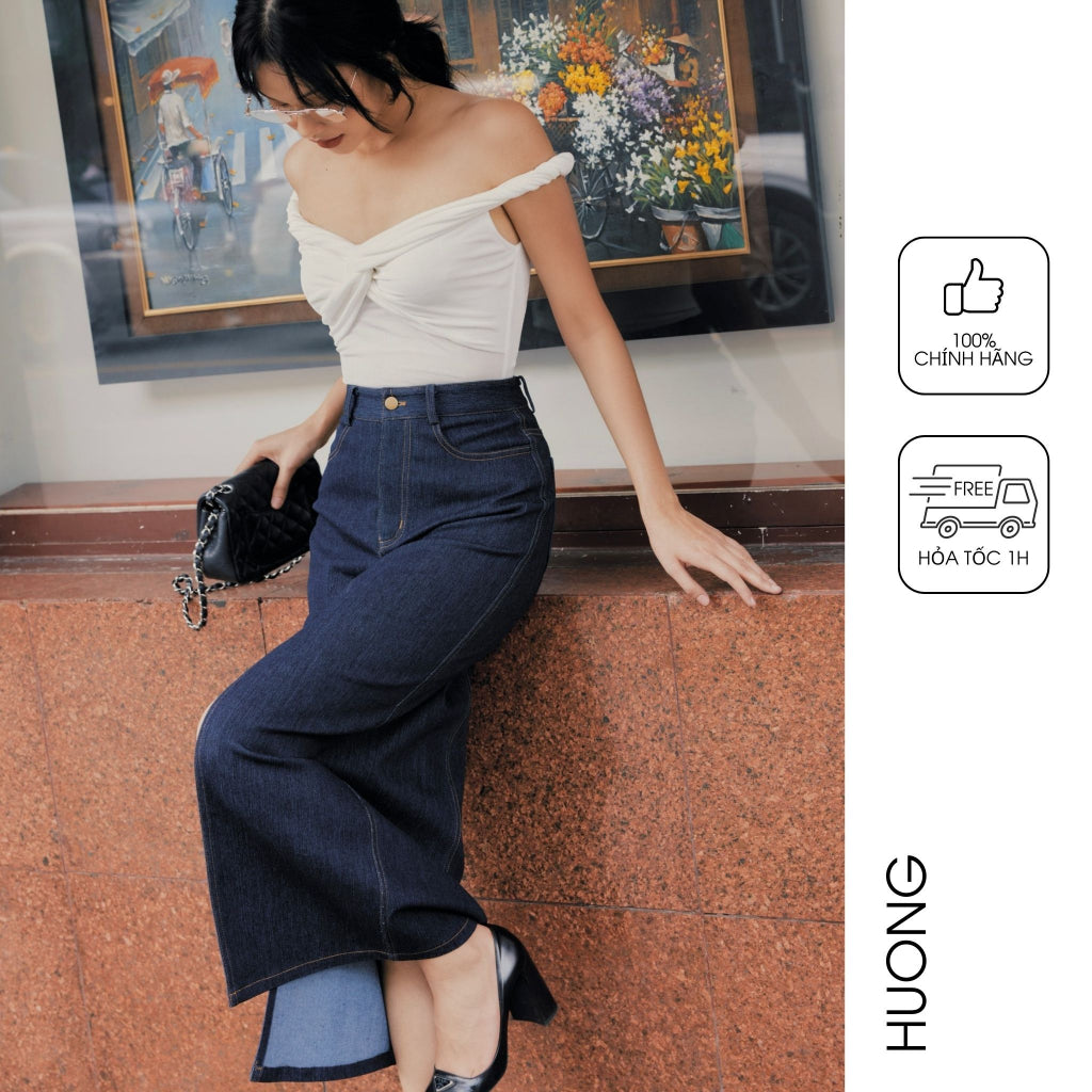 Chân váy denim Long Denim Skirt HUONG BOUTIQUE HBZ480