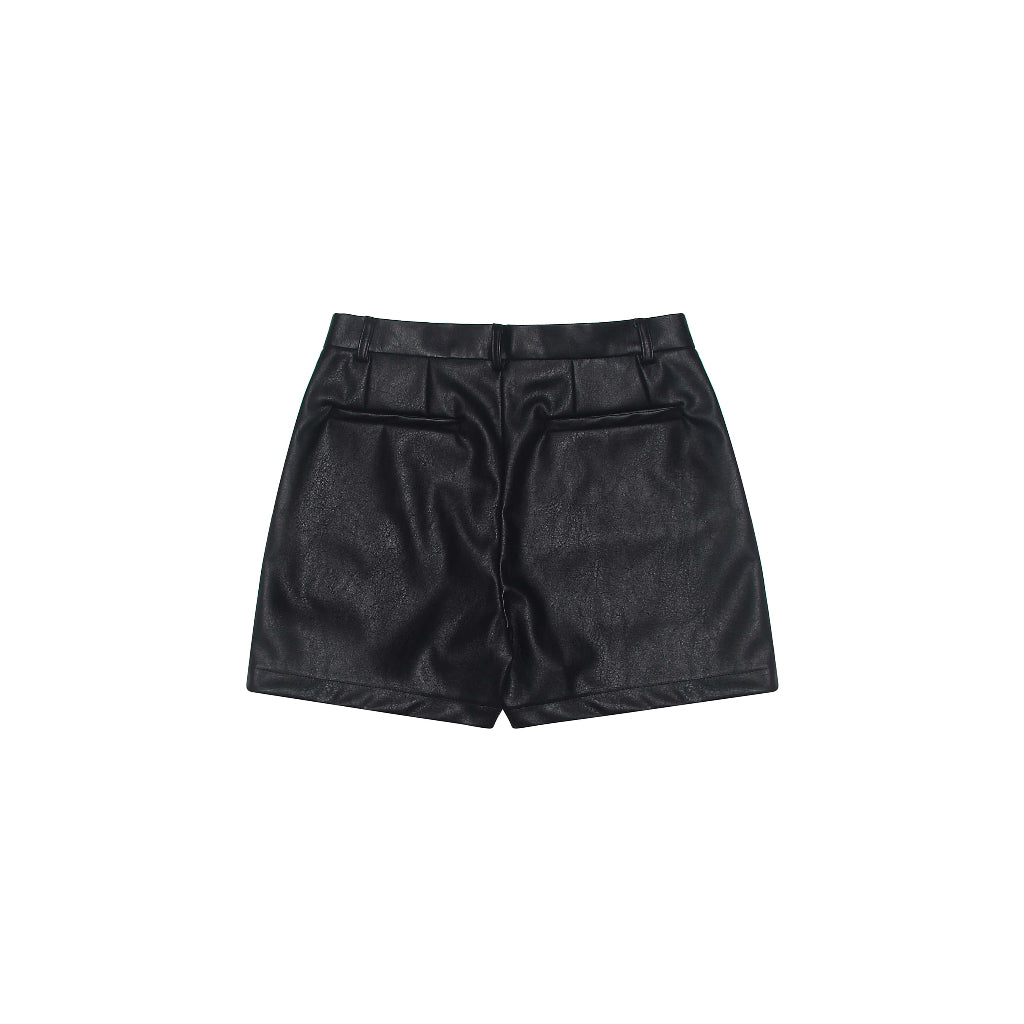 LIDER 2-SHOT LEATHER SHORTS - Black