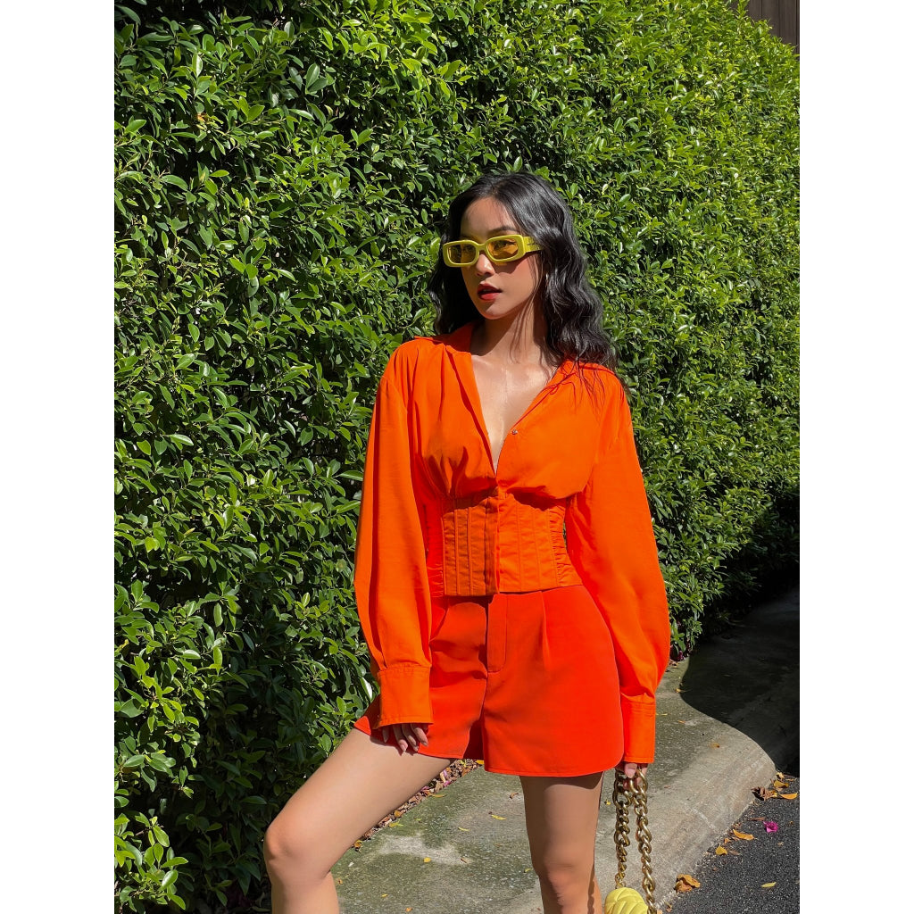 HUONG BOUTIQUE HBQS44 orange cropped shorts