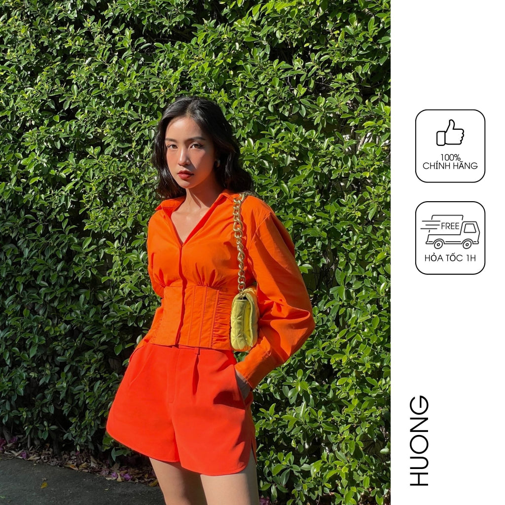 Quần short cam xẻ gấu HUONG BOUTIQUE HBQS44