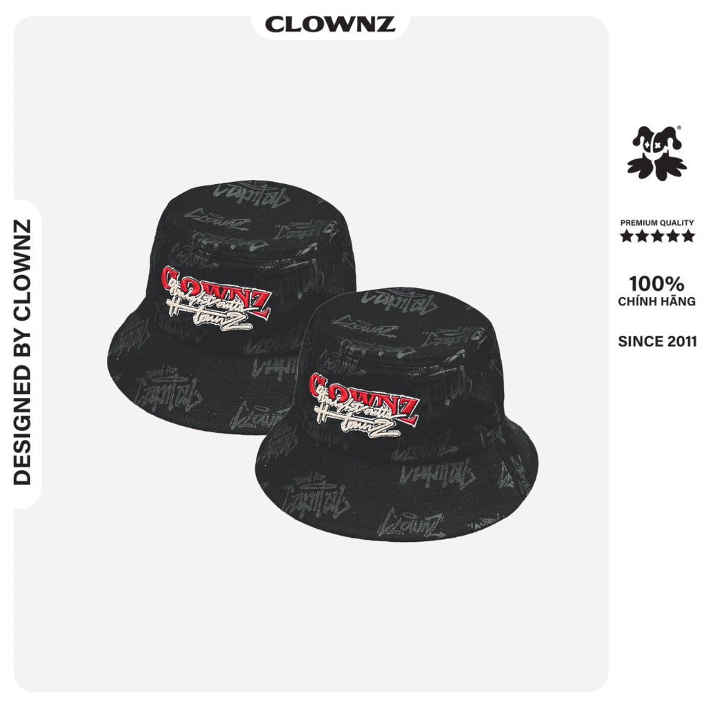 Embroidered hat with local brand H-TownZ Bucket unisex Korean ulzzang for men and women