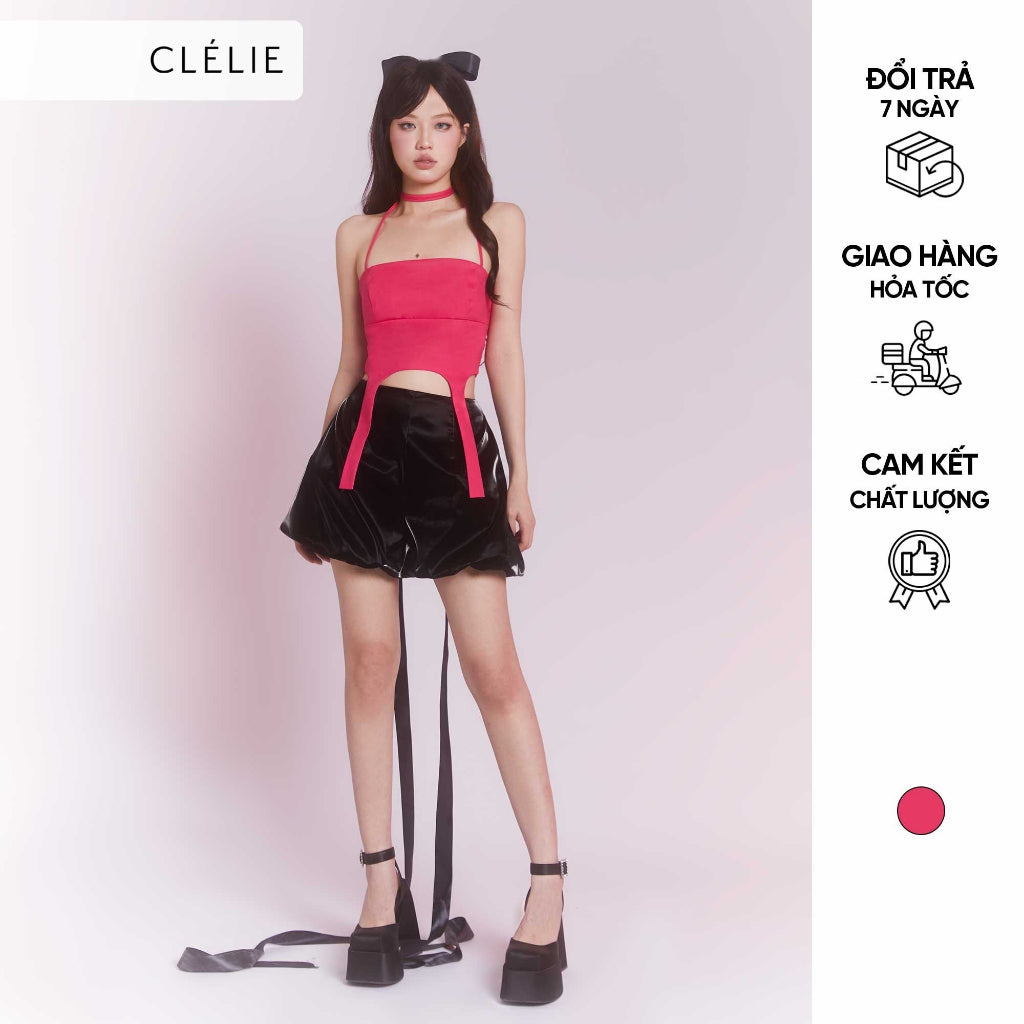 2-strap crop top with halter neck design | AUDREY TOP - CLÉLIE 