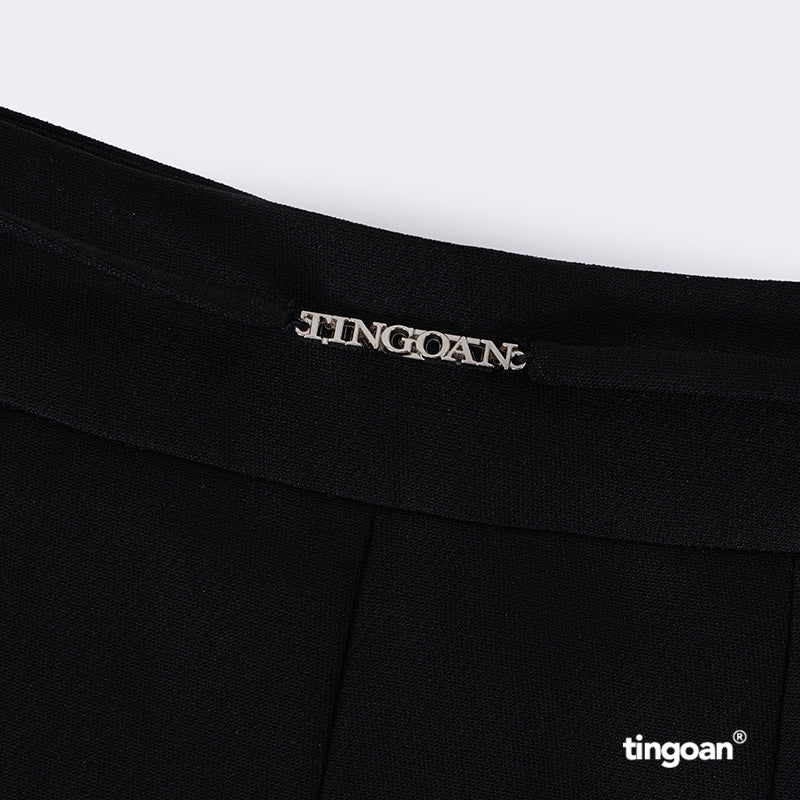 TINGOAN® - Quần dài đen cạp cao đính logo TINGOAN® CHEN CHEN PANTS/BL PHIÊN BẢN MỚI NHẤT T6/2024