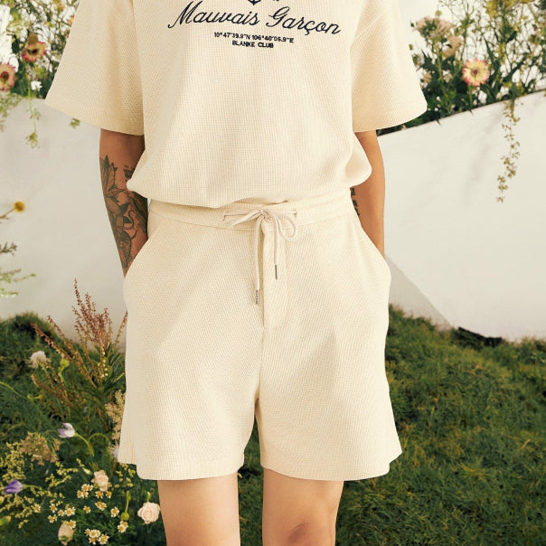 BLANKESPACE Quần Ngắn Garcon Shorts Thời Trang Nam Nữ Unisex Vải Cotton