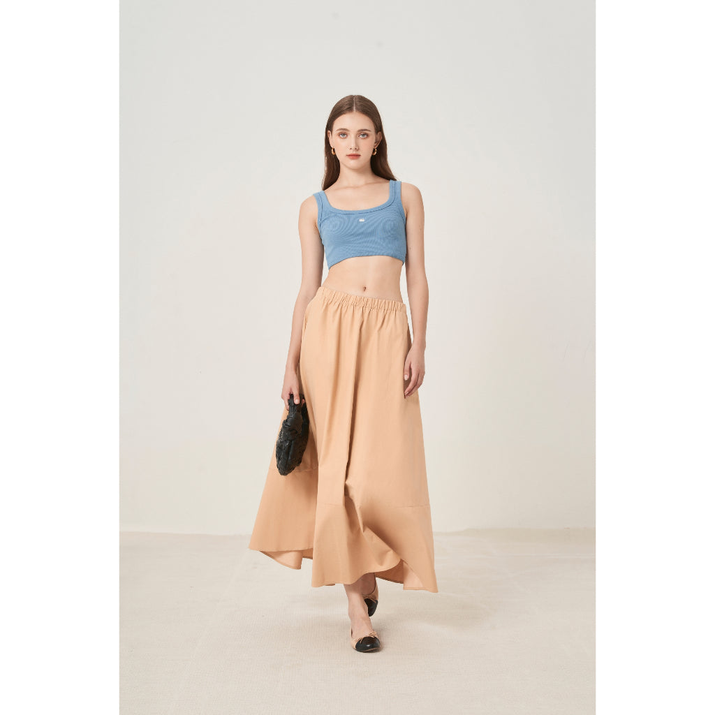 Women's Maxi Skirt with Elastic Waist and Flared Layers Jace | 3977 | Lana Official