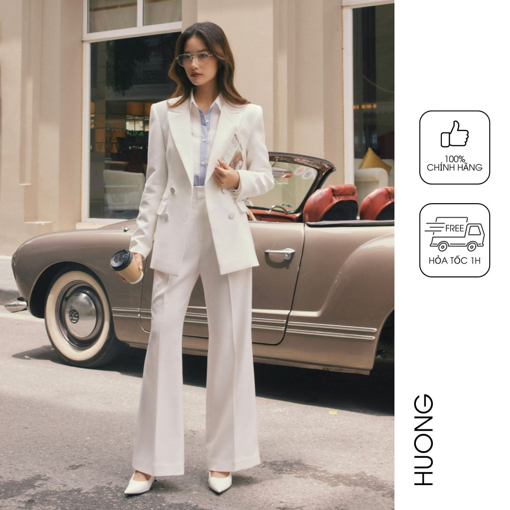 HUONG BOUTIQUE white pleated pants HBQ89