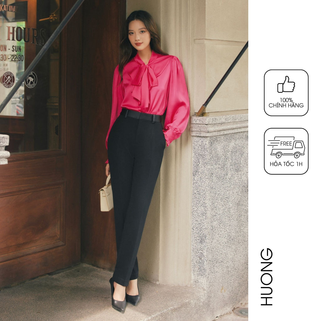 HUONG BOUTIQUE HBQ97 satin straight-leg pants